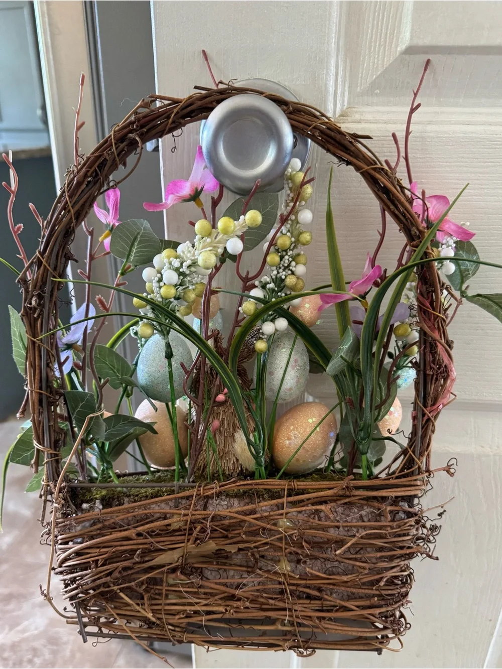 Spring Bunny Door or Table Basket